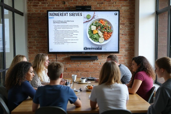Gruppo di persone che partecipano a un webinar di nutrizione