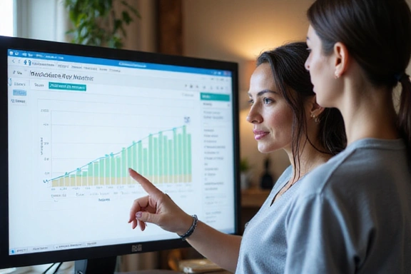 Nutrizionista che spiega un grafico di progresso a un paziente