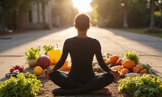 Persona che medita e si concentra sul benessere mentale